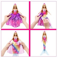 Papusa Barbie transformabila in sirena Dreamtopia 2in1 Mattel GTF91-GTF92