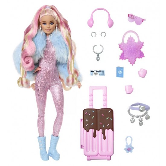 Papusa Barbie Extra Fly blonda la munte Mattel HPB16