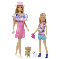 Set papusi Barbie si Stacie iubitoare de catei Mattel HRM09