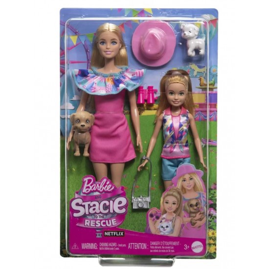 Set papusi Barbie si Stacie iubitoare de catei Mattel HRM09