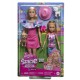 Set papusi Barbie si Stacie iubitoare de catei Mattel HRM09