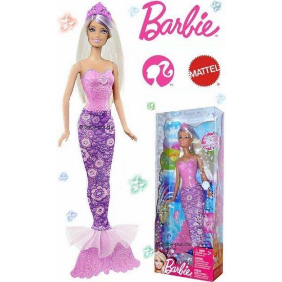 Papusa Barbie blonda in costum mov