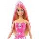 Papusa Barbie blonda suvite mov in costum rosu