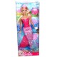 Papusa Barbie blonda suvite mov in costum rosu