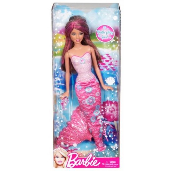 Papusa Barbie satena in costum roz