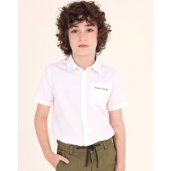 Mayoral camasa maneca scurta baieti alba 6111-40