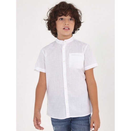 Mayoral camasa maneca scurta baieti alba 6113-72
