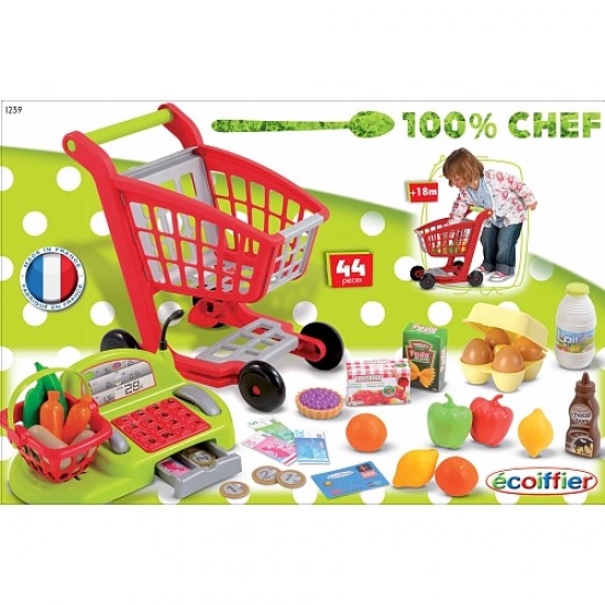 Set carucior cumparaturi si casa de marcat Ecoiffier 1239