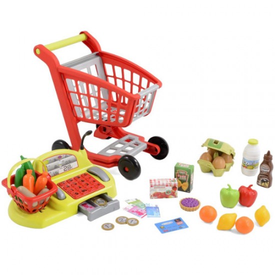 Set carucior cumparaturi si casa de marcat Ecoiffier 1239