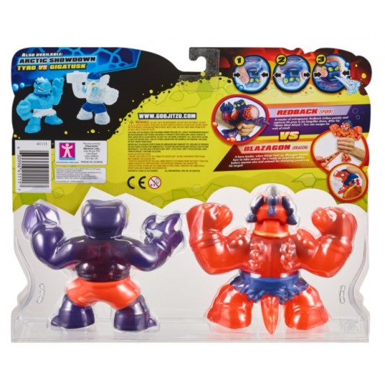 Goo Jit Zu set 2 figurine sezonul 3 Dino Power Blazagon vs Redback Volcanic Rumble 41105-41111
