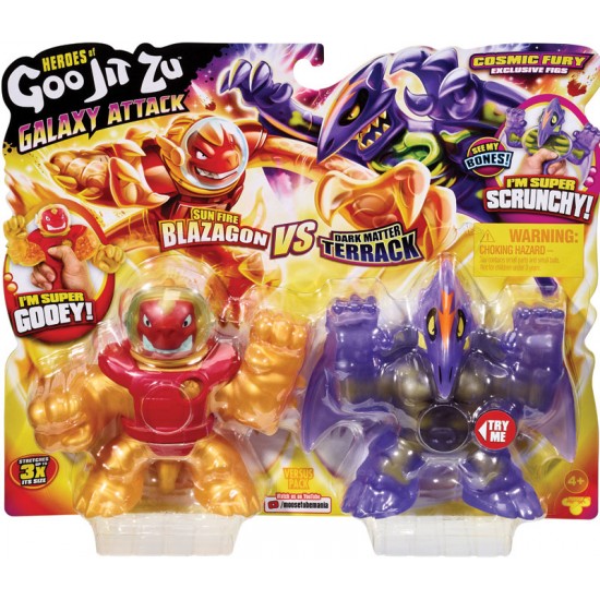 Goo Jit Zu set 2 figurine Galaxy Attack Blazagon vs Terrack 41169