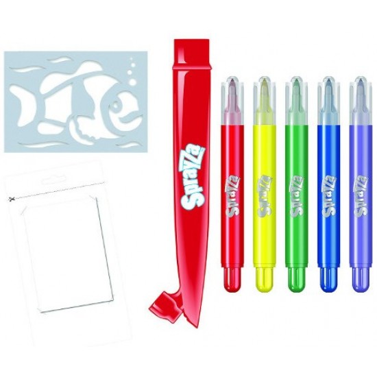 Sprayza set carioci colorat cu sablon pestisor
