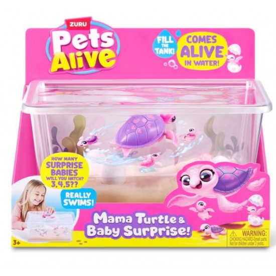 Pets Alive - set de joaca interactiv Mama testoasa si puii sai 9560
