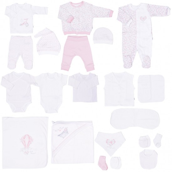 Set 20 piese bebe bumbac organic KITIKATE 96750 56 CM