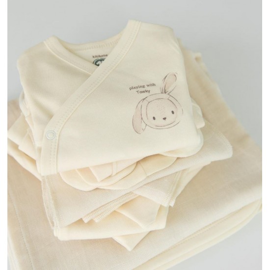 Set 14 piese nou nascut bebe bumbac organic 56cm KITIKATE 09954