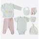 Set 10 piese nou nascut bebe bumbac organic 56cm KITIKATE 31238