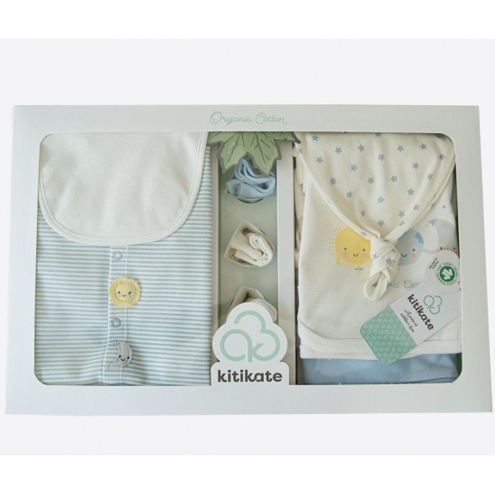 Set 10 piese nou nascut bebe bumbac organic 56cm KITIKATE 31238b