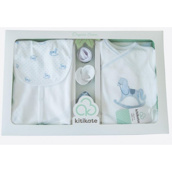 Set 10 piese nou nascut bebe bumbac organic 56cm KITIKATE 60100