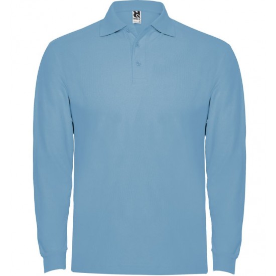 Tricou polo scoala maneca lunga bleu unisex Roly Estrella 6635-1
