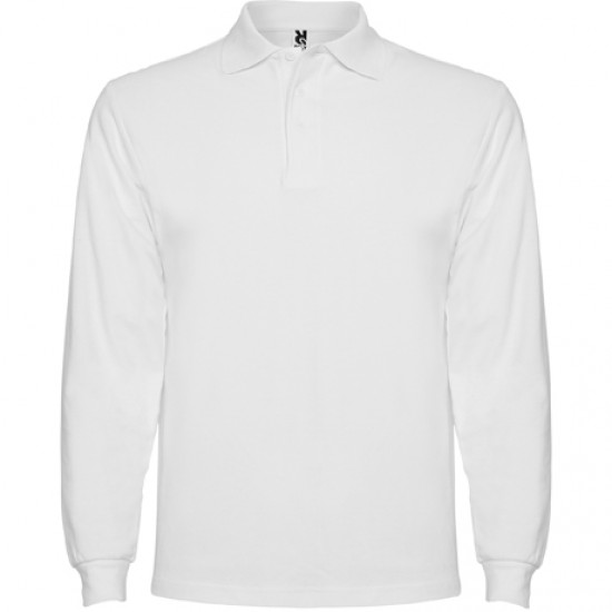 Tricou polo scoala maneca lunga alb unisex Roly Estrella 6635