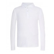 Tricou polo scoala alb fete maneca lunga George 8329