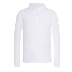 Tricou polo scoala alb fete maneca lunga George 8329