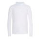Tricou polo scoala alb fete maneca lunga George 8329
