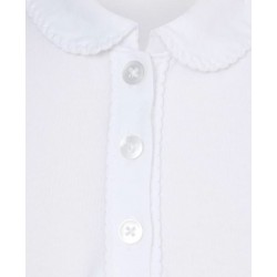 Tricou polo scoala alb fete maneca lunga George 8329