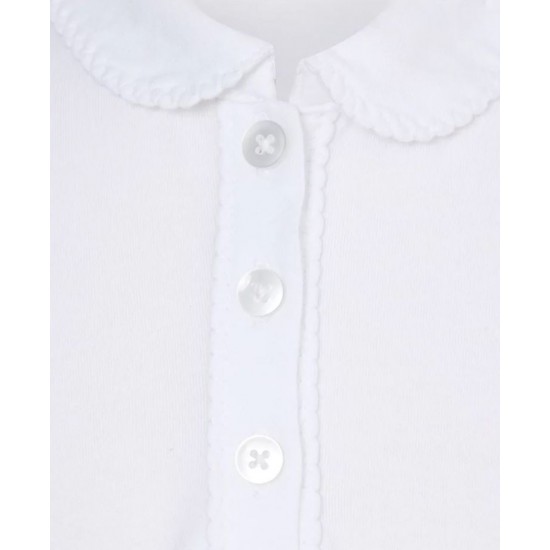 Tricou polo scoala alb fete maneca lunga George 8329