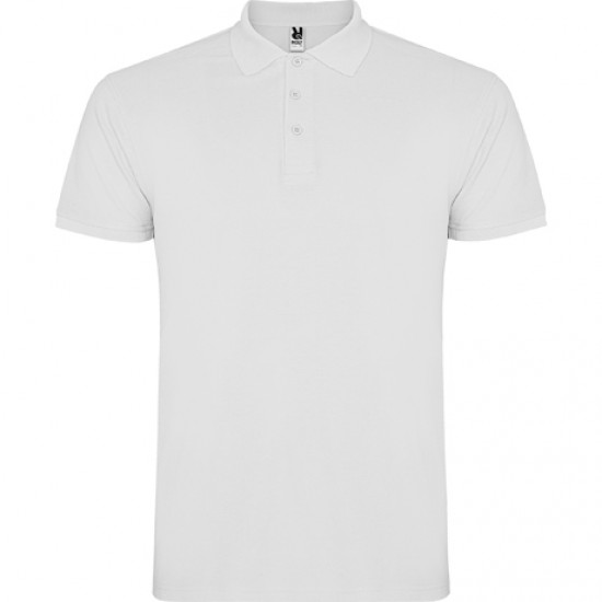 Tricou polo scoala alb unisex Roly Star 6638