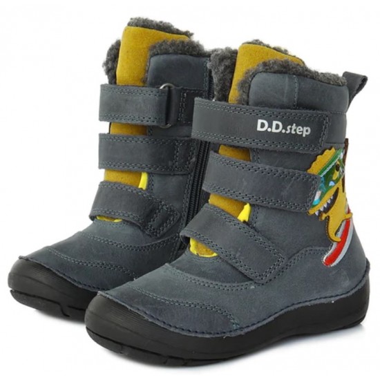 Ghete din piele imblanite baieti DDStep 023-406A