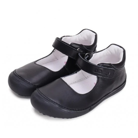 Pantofi negri decupati din piele fete barefoot DDStep H063-42716CM