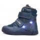 Ghete baieti din piele imblanite cu lumini DD Step W068-52998A