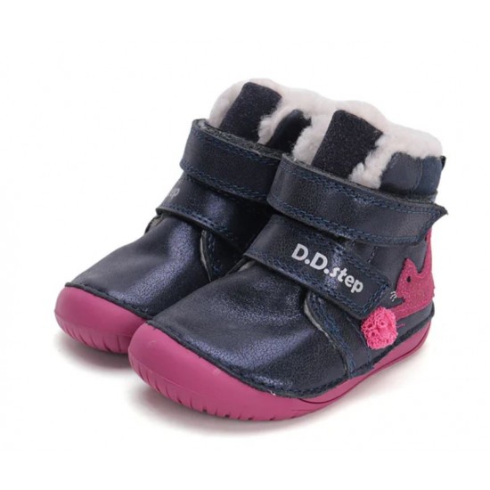 Ghete fete din piele imblanite Barefoot DD Step W070-42110A