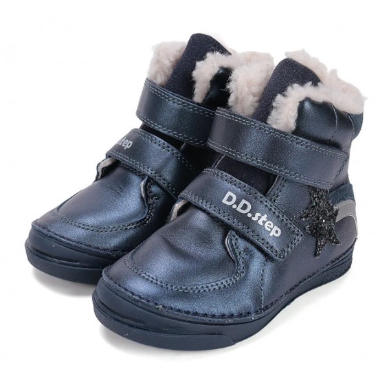 Ghete de iarna fete din piele imblanite DD Step W040-52591M