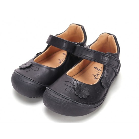 Pantofi negri decupati din piele fete barefoot DDStep H063-62175M