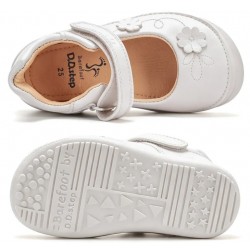 Pantofi albi decupati din piele fete barefoot DDStep H063-62175AM