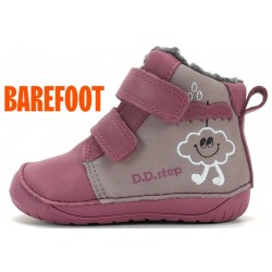 Ghete de iarna fete din piele imblanite Barefoot DD Step W070-62495C