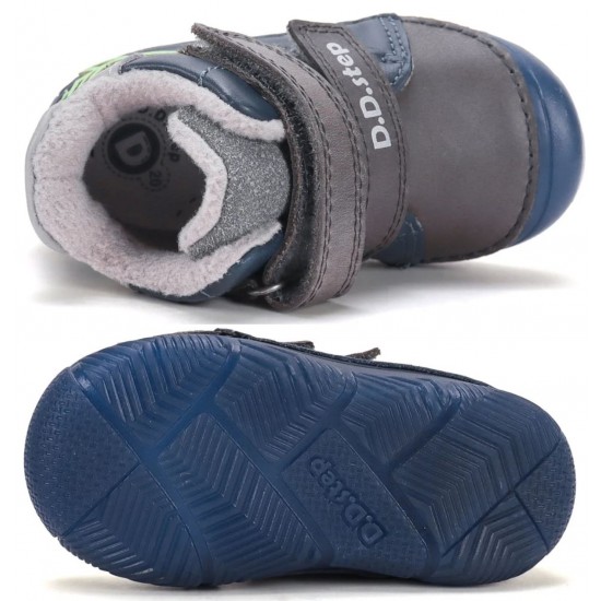 Ghete baieti din piele captusite cu fleece DDStep A082-62203