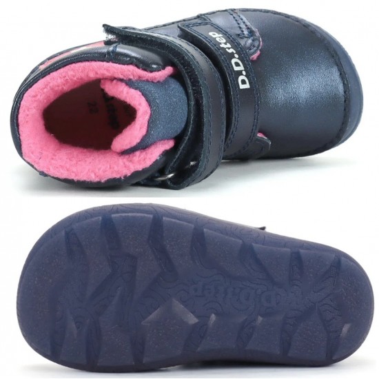 Ghete fete din piele captusite cu fleece Barefoot DDStep A116-62403AL