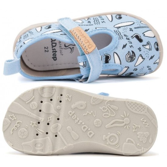 Pantofi de interior si exterior din panza pentru casa gradinita barefoot DDStep C086-61137AM