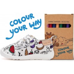 Pantofi de interior din panza personalizabili cu carioci incluse barefoot DDStep C086-71353
