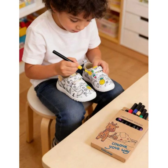 Pantofi de interior din panza personalizabili cu carioci incluse barefoot DDStep C086-71353