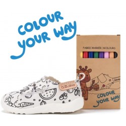 Pantofi de interior din panza personalizabili cu carioci incluse barefoot DDStep C086-71353A