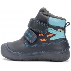 Ghete baieti din piele imblanite, talpa fluorescenta DDStep W082-52462A