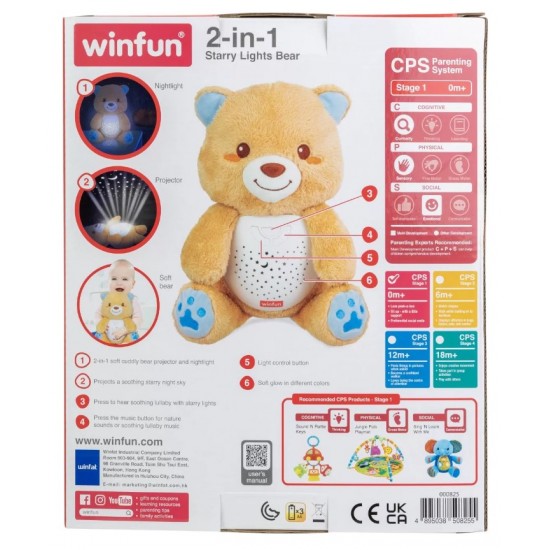 Proiector si lampa de veghe ursulet Winfun win000825