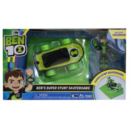 Ben10 Super Stunt Skateboard cu figurina Playmates 77400-77405