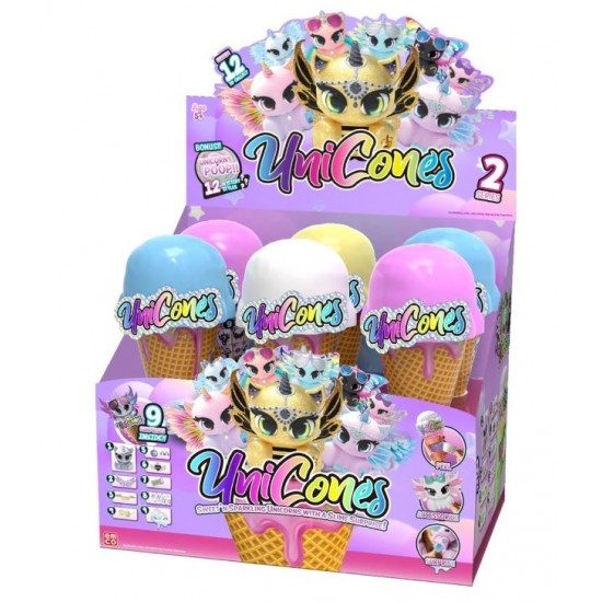 Inghetata cu figurina unicorn surpriza si accesorii Unicones seria 2 1235