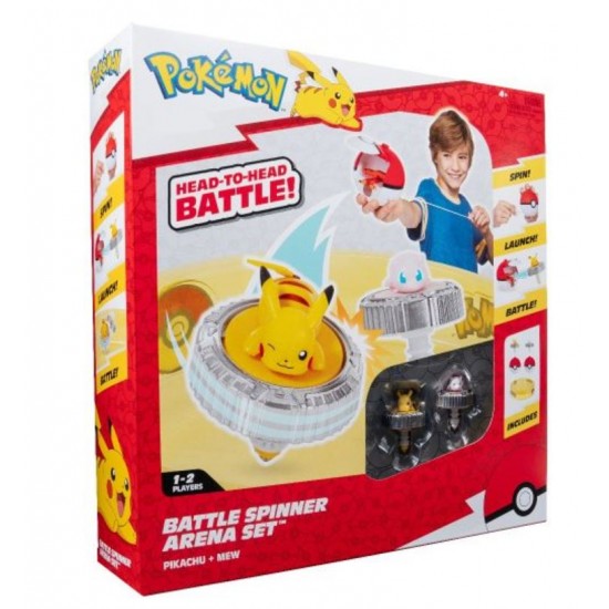 Pokemon set Battle Spinner arena cu doua figurine Pikachu si Mew PKW4403