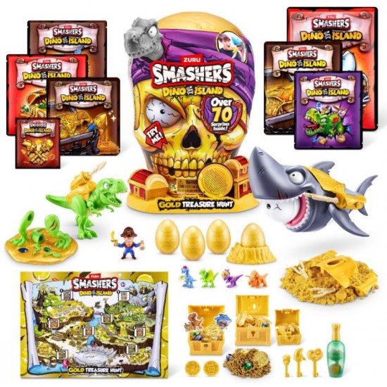 Smashers set cu peste 70 figurine si accesorii Gold Treasure Hunter Dino Island